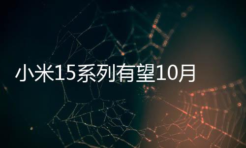 小米15系列有望10月发布 首发骁龙8Gen4