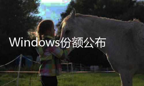 Windows份额公布：的不是XP
